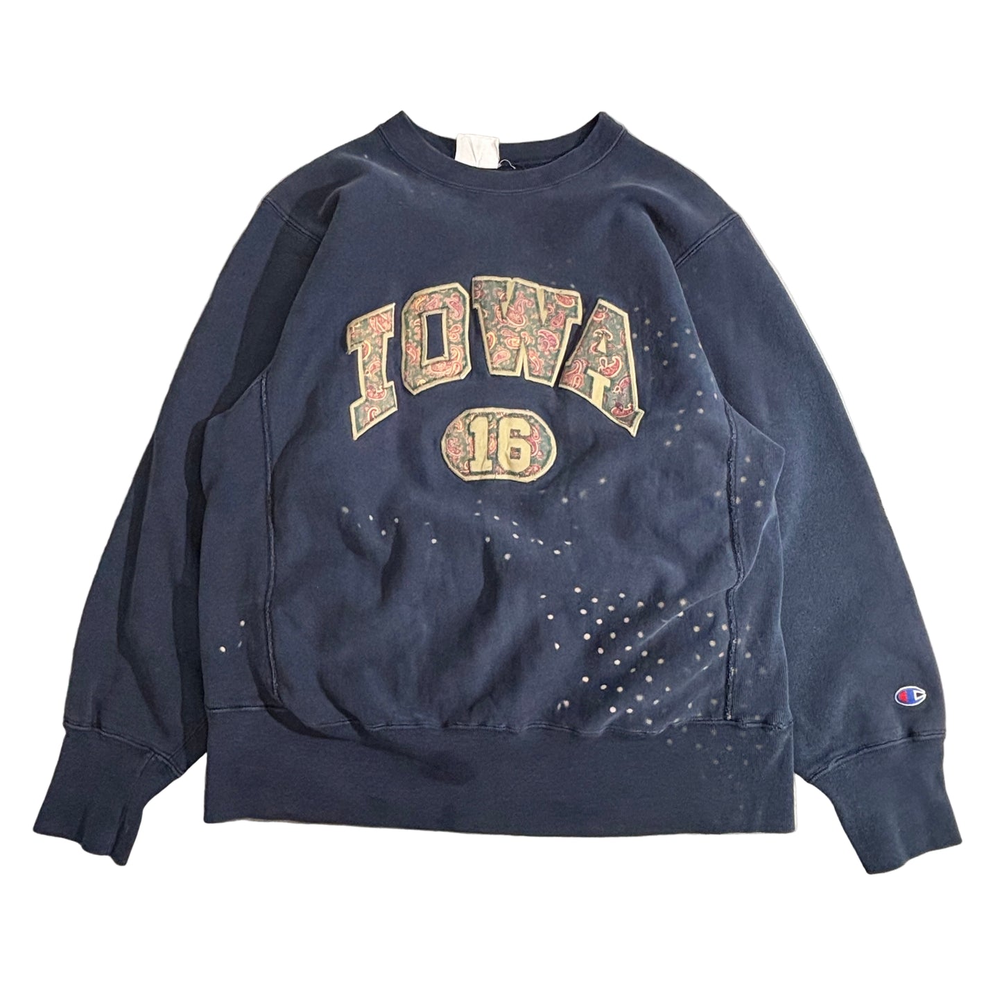 【Champion】トリコタグ USA製 Reverse Weave “IOWA” カレッジスウェット ネイビー LARGE 90s チャンピオン リバースウィーブ アイオワ大学 古着