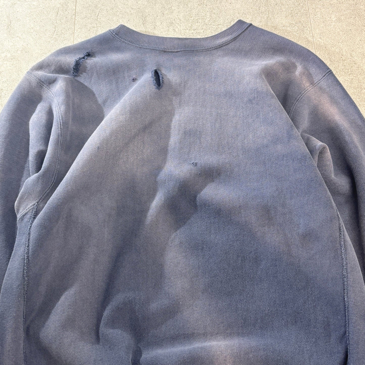 【90s USA製】Champion Reverse Weave スウェット XL 紺×イエロー ノートルダム大学 フットボール リバースウィーブ　フェード