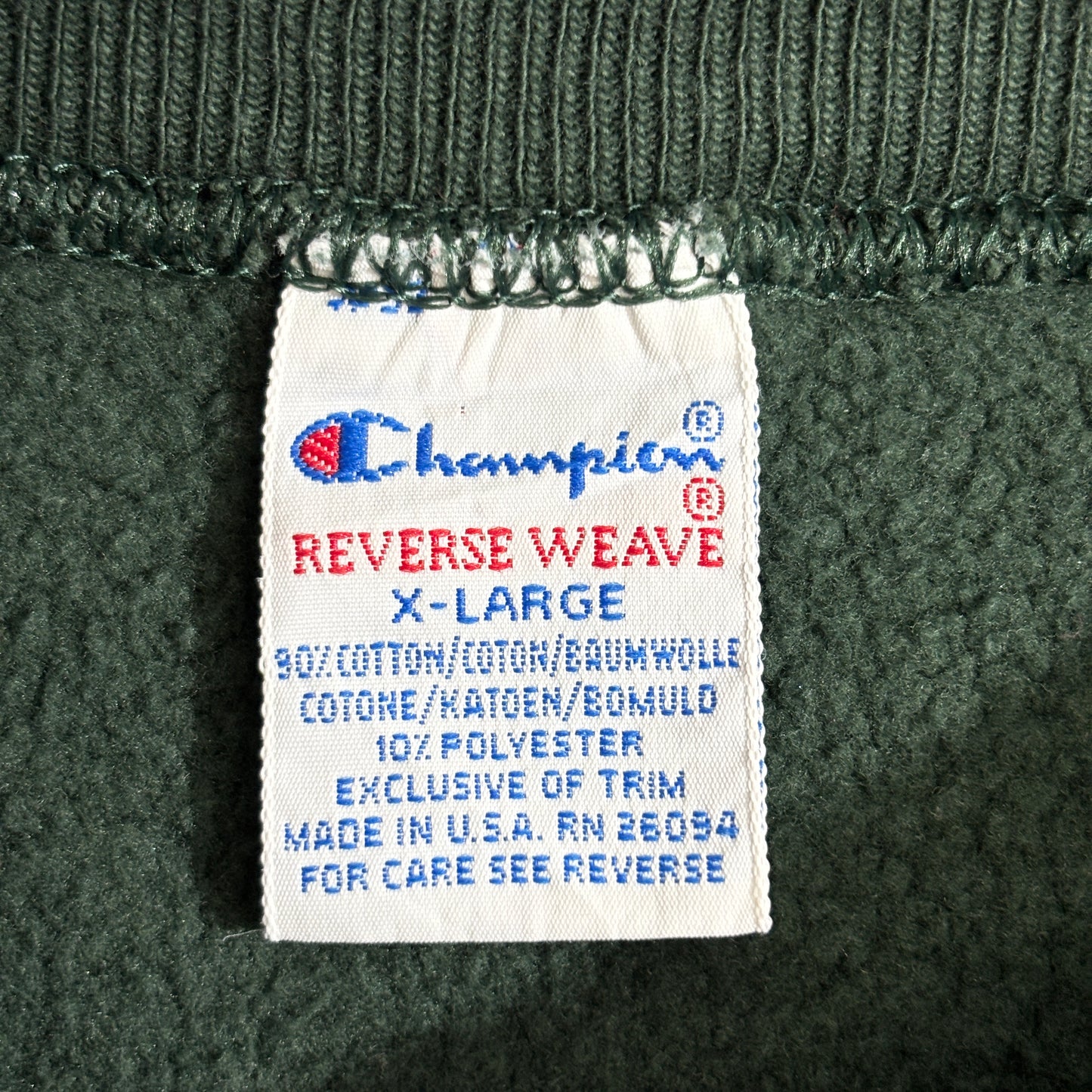 【Champion】USA製 Reverse Weave “JAMES MADISON COLLEGE” カレッジスウェット グリーン XL チャンピオン リバースウィーブ アメリカ製 90s 古着
