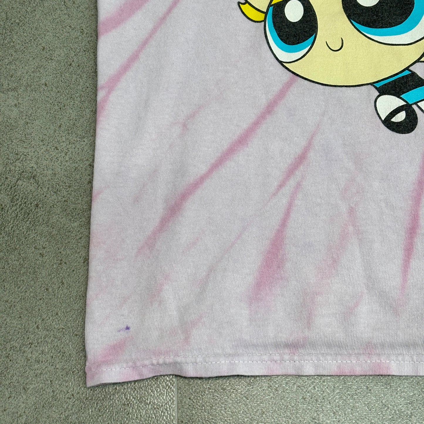 【90s復刻デザイン】パワーパフガールズ タイダイ Tシャツ ピンク Lサイズ Cartoon Network 正規品