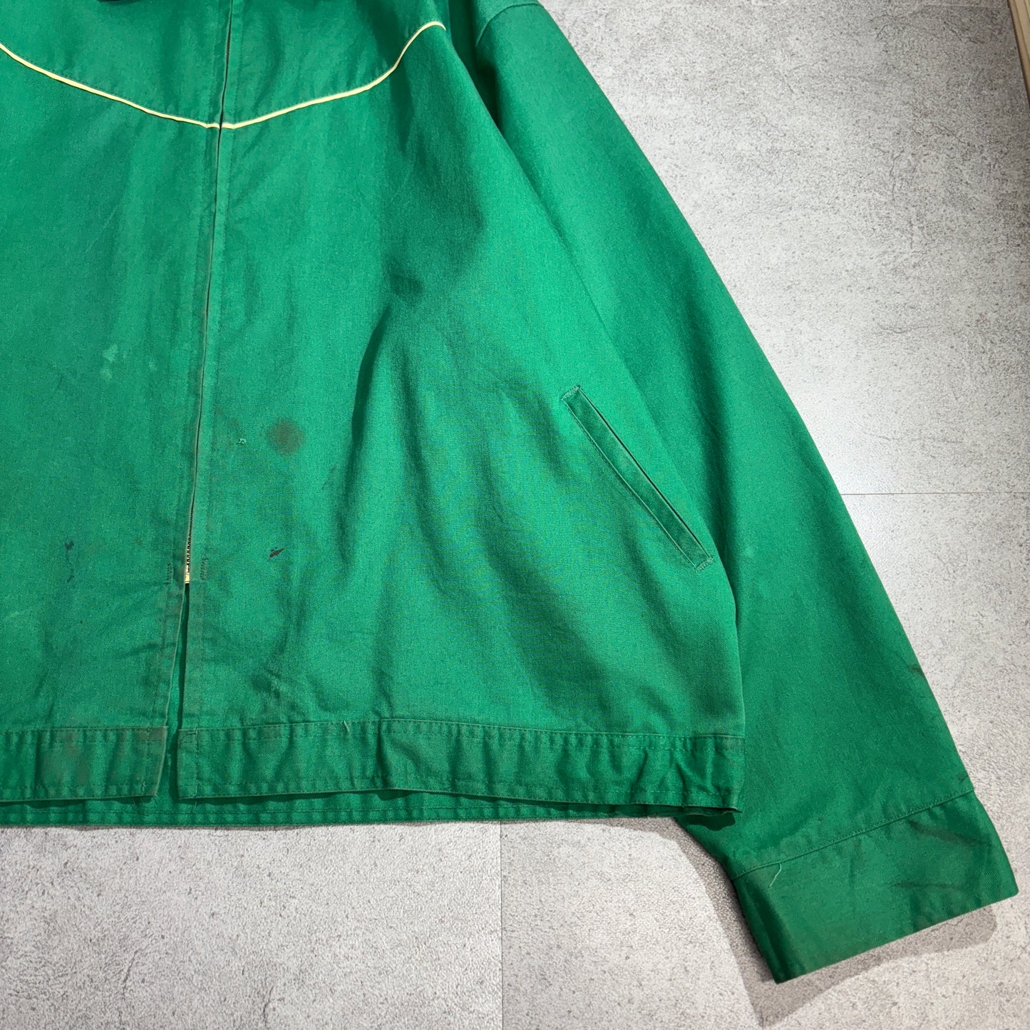 PROTEXALL × John Deere 企業ロゴ 刺繍 ワークジャケット 70s〜80s USA製 TALONジップ IOWA IMPLEMENT INC. グリーン