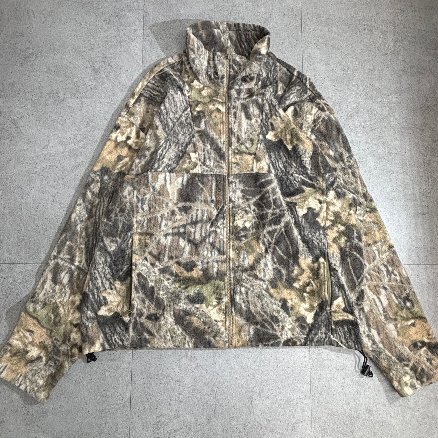 Columbia 迷彩フリース ジャケット XL メンズ｜フルジップ/ハイネック/ドローコード裾｜ハンティングカモ(RealTree系)