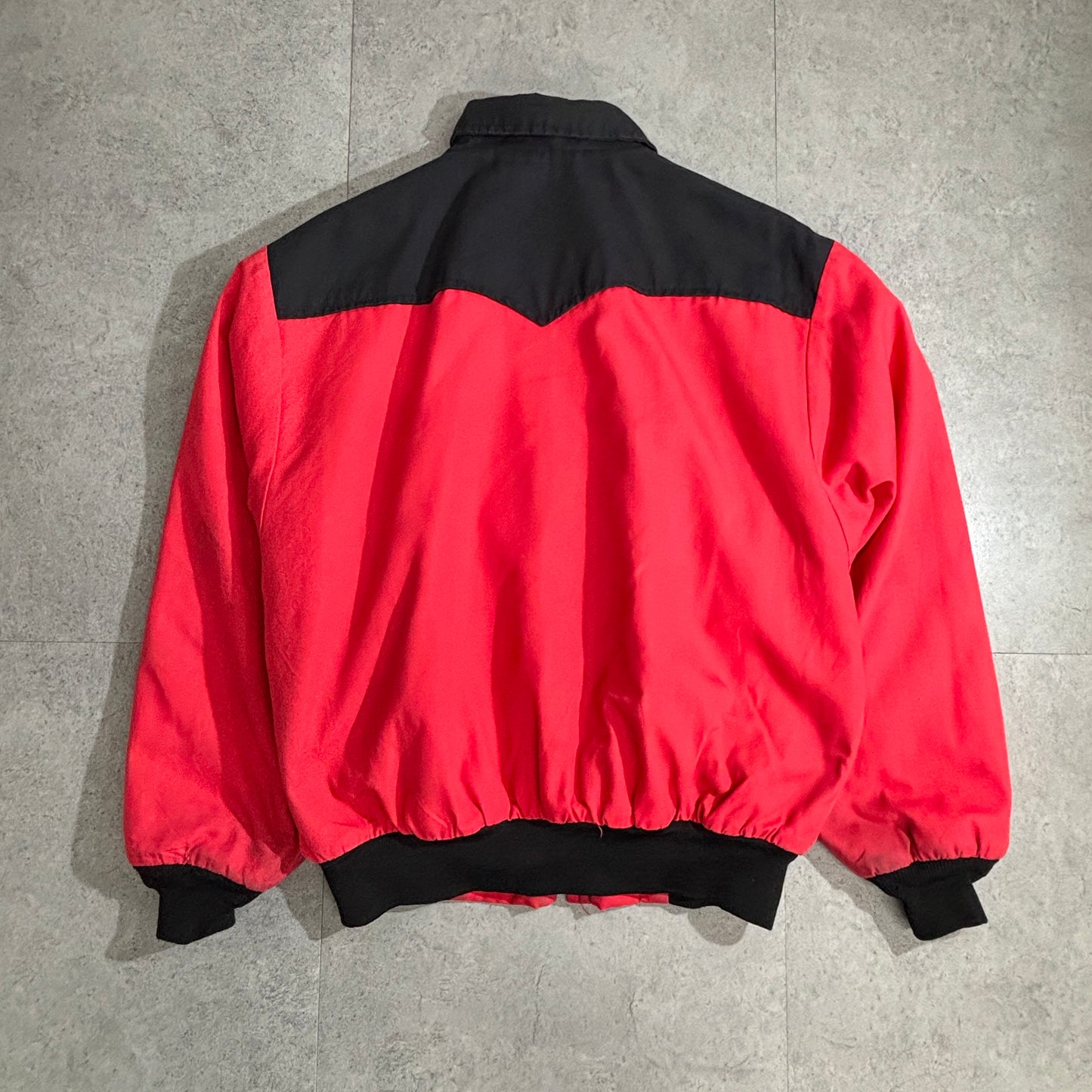 Western Frontier USA製 ネイティブ柄 テープ装飾 ジップジャケット レッド×ブラック 80s〜90s