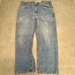 Levi’s 569® Loose Straight デニム W38 L30 ライトインディゴ レッドタブ 色落ち/裾スレ/小リペア 00s ジップフライ