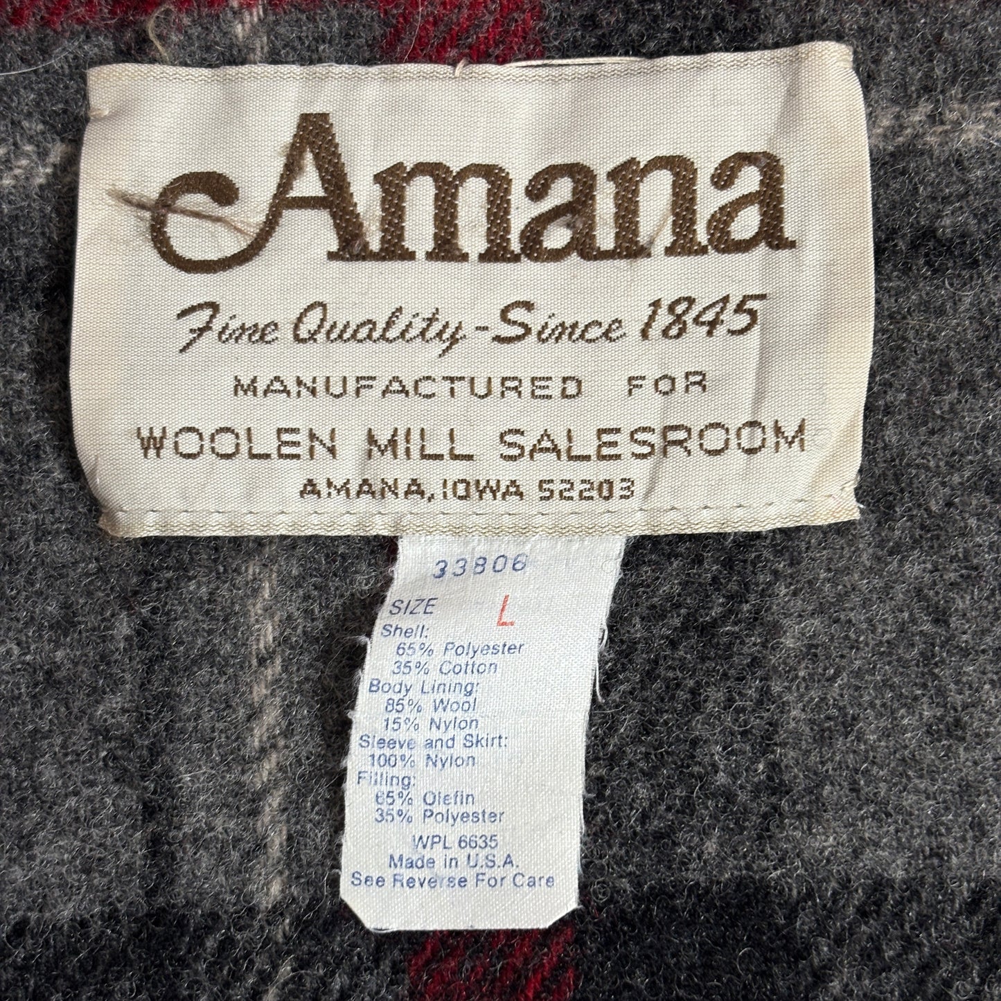 Amana × Woolrich USA製 マウンテンパーカ／フィールドジャケット レッド L｜80s-90s ダブルネーム期／ウールライニング仕様で