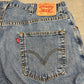 Levi’s 569® Loose Straight デニム W38 L30 ライトインディゴ レッドタブ 色落ち/裾スレ/小リペア 00s ジップフライ