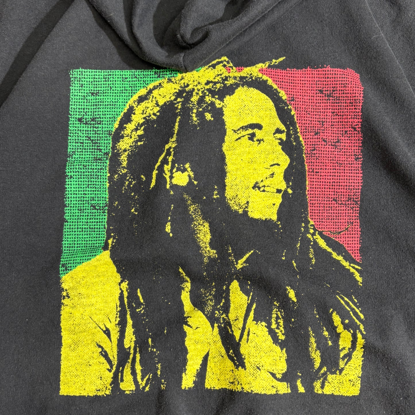 Bob Marley × ZION ROOTSWEAR バックプリント プルオーバーパーカー ブラック XL レゲエ スウェットフーディ