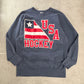 【USA製 80s～90s Champion】リバースウィーブスウェット “USA HOCKEY” 刺繍ロゴ ネイビー XL