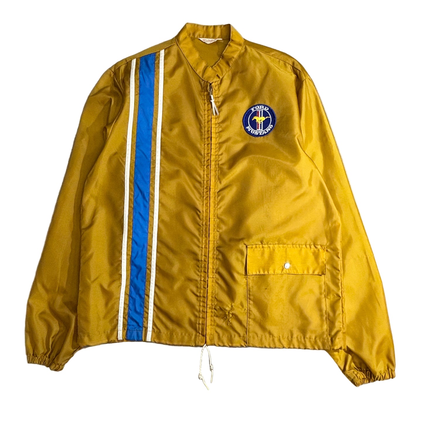 Richman Brothers Ford Mustang 刺繍ワッペン ナイロンレーシングジャケット 60s〜70s TALONジップ USA製