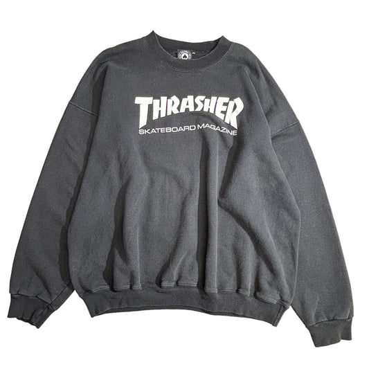 THRASHER スラッシャー ロゴプリント スウェット トレーナー ブラック XL サンフランシスコ発 スケートブランド