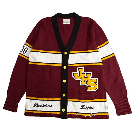 【USA製 PickMyKnit】JUAB Wasps スクールカーディガン 2019年モデル ワッペン刺繍 プレジデントロゴ アメカジ ヴィンテージ風 カレッジニット