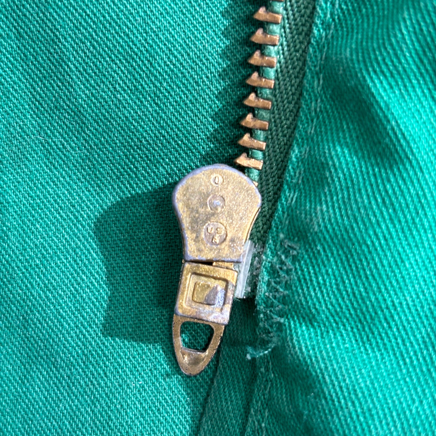 PROTEXALL × John Deere 企業ロゴ 刺繍 ワークジャケット 70s〜80s USA製 TALONジップ IOWA IMPLEMENT INC. グリーン