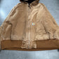 Carhartt J130 “Active Jacket” 3M Thinsulate｜カーハート ブラウン ダック地 パーカー フルジップ フーディー XL｜LOOSE FIT｜Made in Mexico ワークジャケット