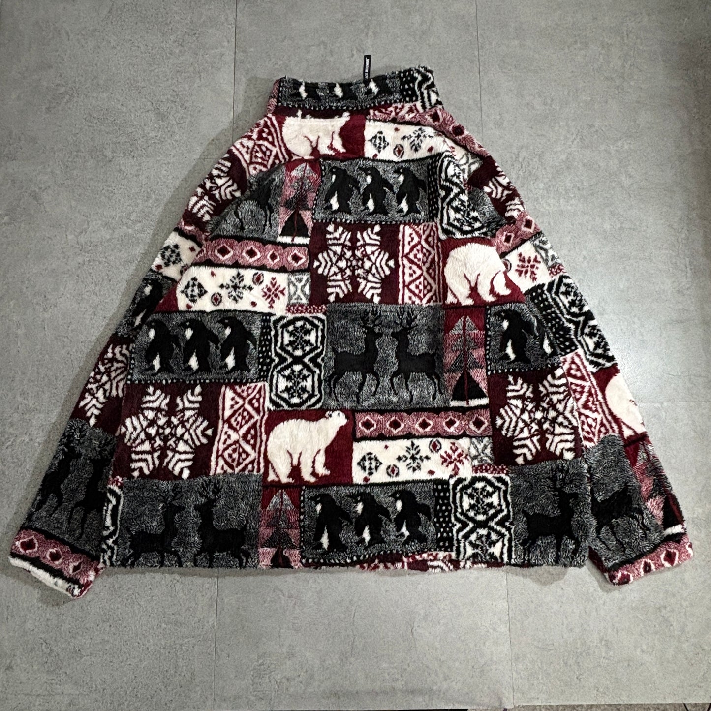 BLACK MOUNTAIN OUTDOOR 総柄フリースジャケット XL USA製 ノルディックアニマル 90s