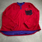 【90s Patagonia】USA製 Capilene® フリースプルオーバー レッド×パープル ハーフジップ メッシュポケット付き パタゴニア キャプリーン ヴィンテージ