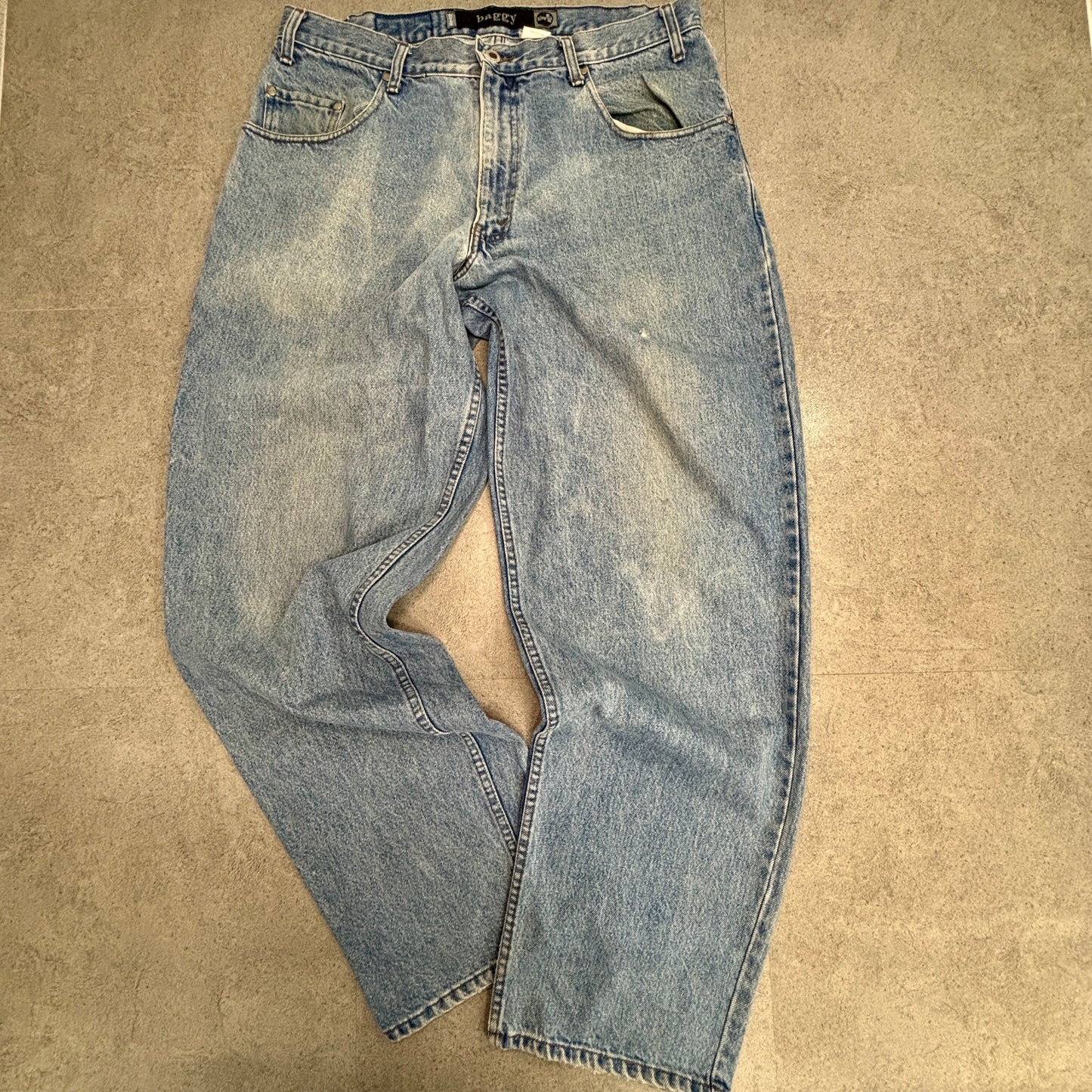 Levi’s SilverTab BAGGY デニム W36 L34 香港製 100%コットン ライトブルー ワイド 90s ヴィンテージ