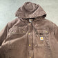 Carhartt/カーハート XL｜ダックキャンバス フーデッド ワークジャケット ブラウン｜ボア(シェルパ)ライニング｜ワーク/アメカジ