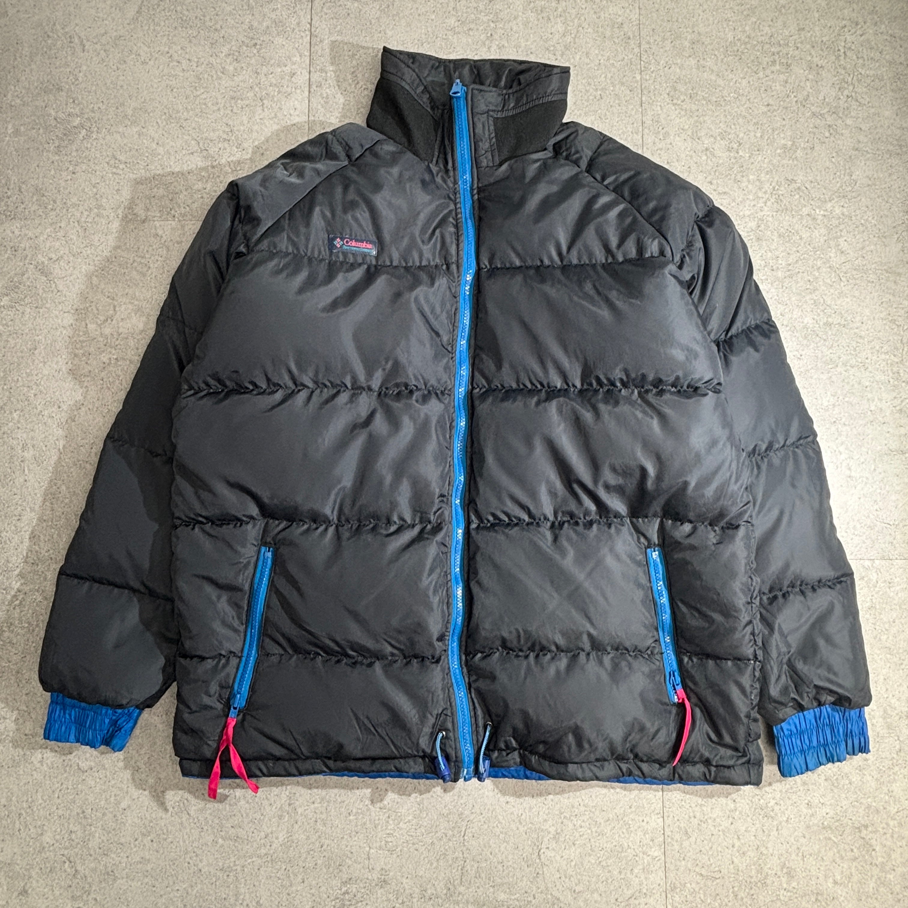 Columbia リバーシブル ダウンジャケット L 青×黒 90s–00s オールド