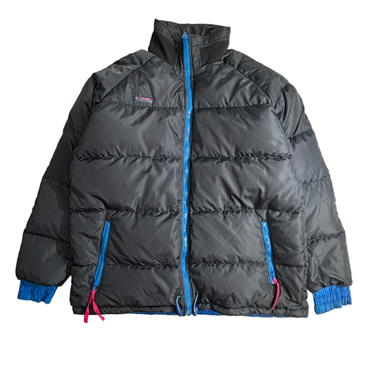 Columbia リバーシブル ダウンジャケット L 青×黒 90s–00s オールド コロンビア ナイロン 中綿ダウン パファー ブルゾン メンズ