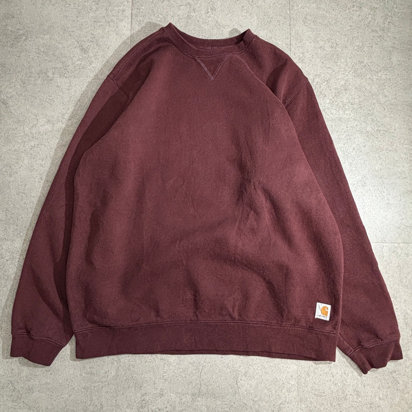 Carhartt ロゴスリーブ スウェットシャツ ワインレッド XL Loose Fit メキシコ製