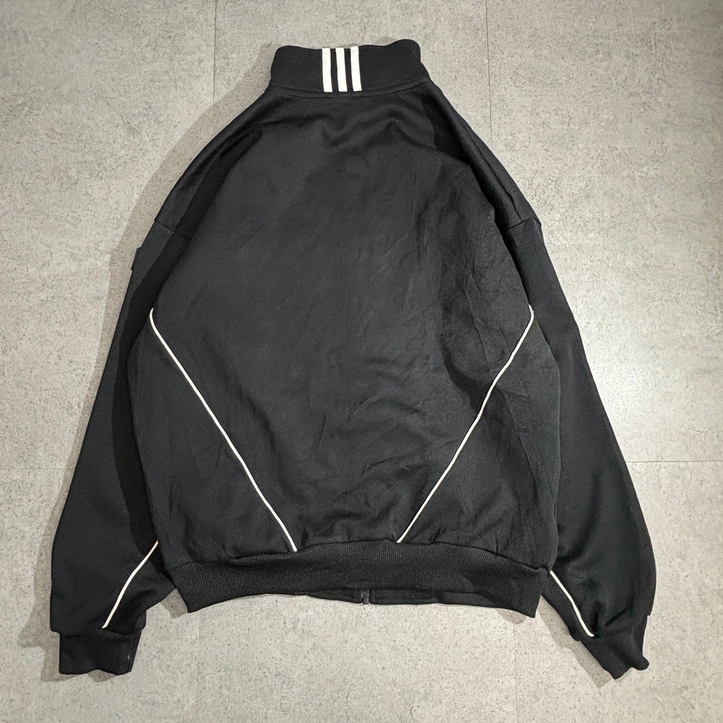 【90s adidas】トラックジャケット ブラック×ホワイト Lサイズ 3ライン スポーツジャージ アディダス オールドスクール 古着