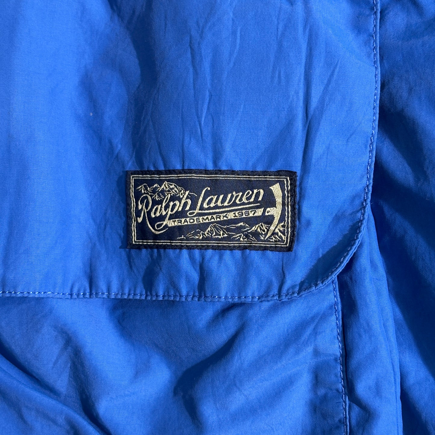 Polo by Ralph Lauren フリースライナー ナイロンジャケット ブルー×レッド TALONジップ 90s 3XLT TALL