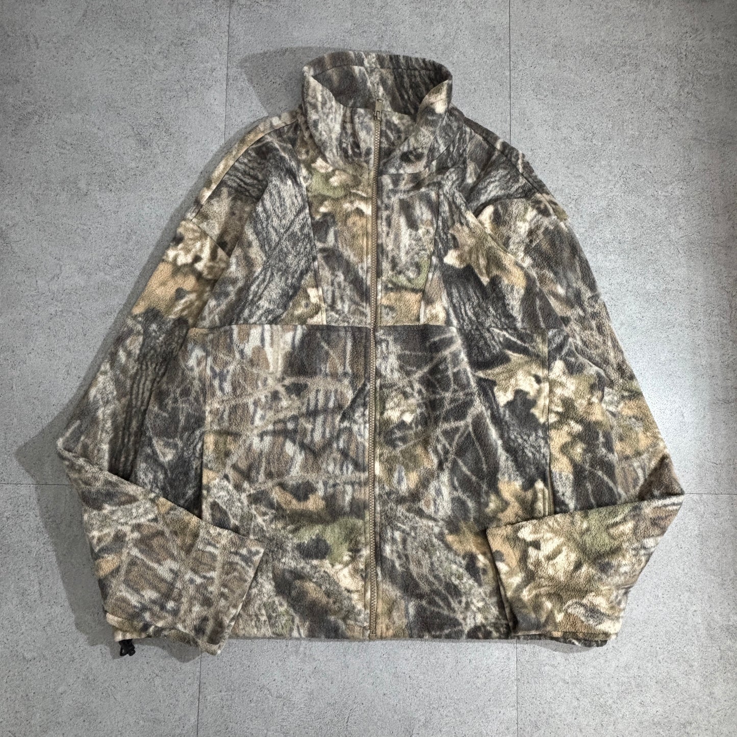 Columbia 迷彩フリース ジャケット XL メンズ｜フルジップ/ハイネック/ドローコード裾｜ハンティングカモ(RealTree系)