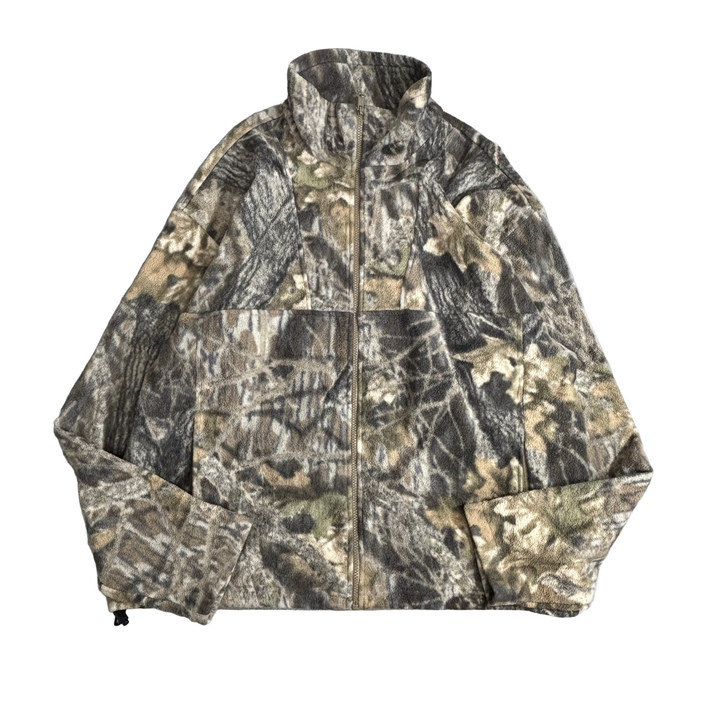 Columbia 迷彩フリース ジャケット XL メンズ｜フルジップ/ハイネック/ドローコード裾｜ハンティングカモ(RealTree系)