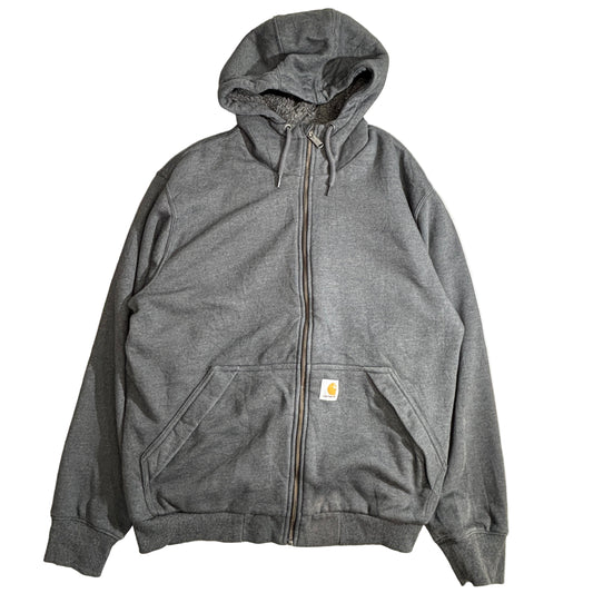 Carhartt カーハート “RAIN DEFENDER” 裏ボア フルジップパーカー グレー L RELAXED FIT