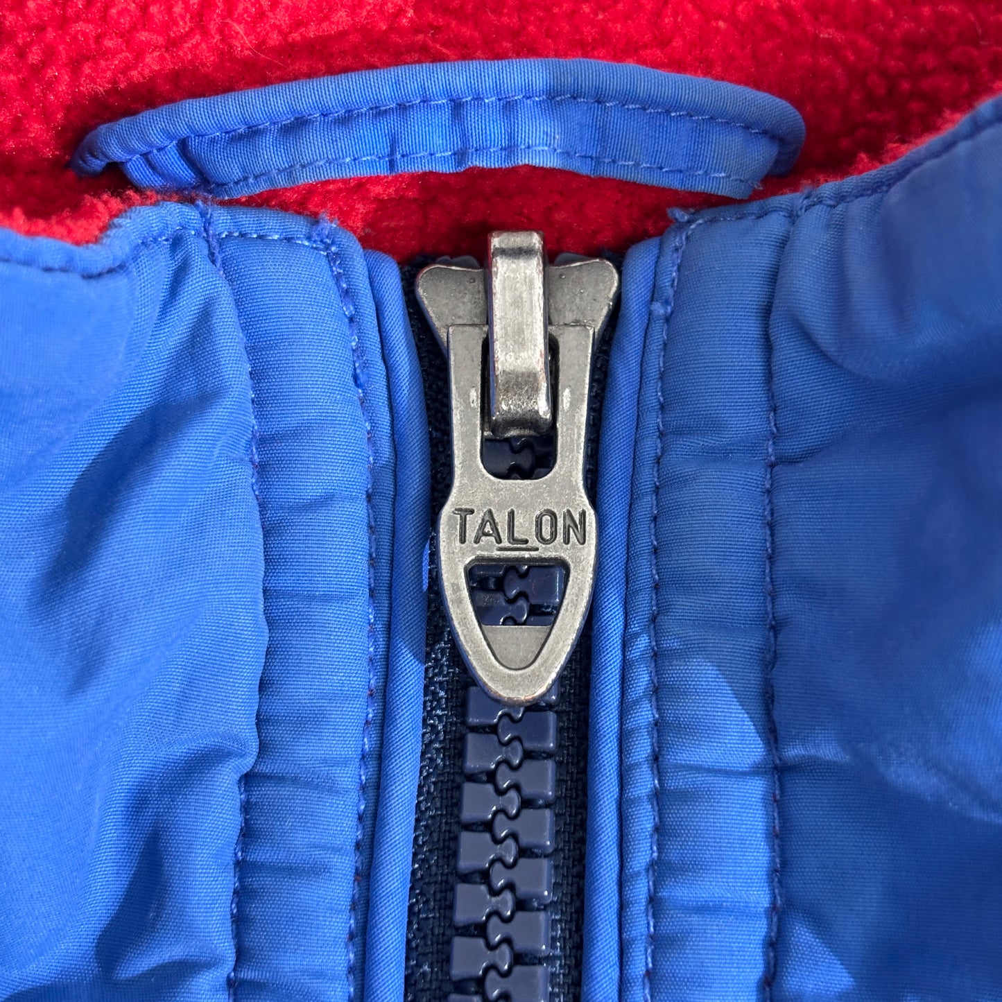 Polo by Ralph Lauren フリースライナー ナイロンジャケット ブルー×レッド TALONジップ 90s 3XLT TALL