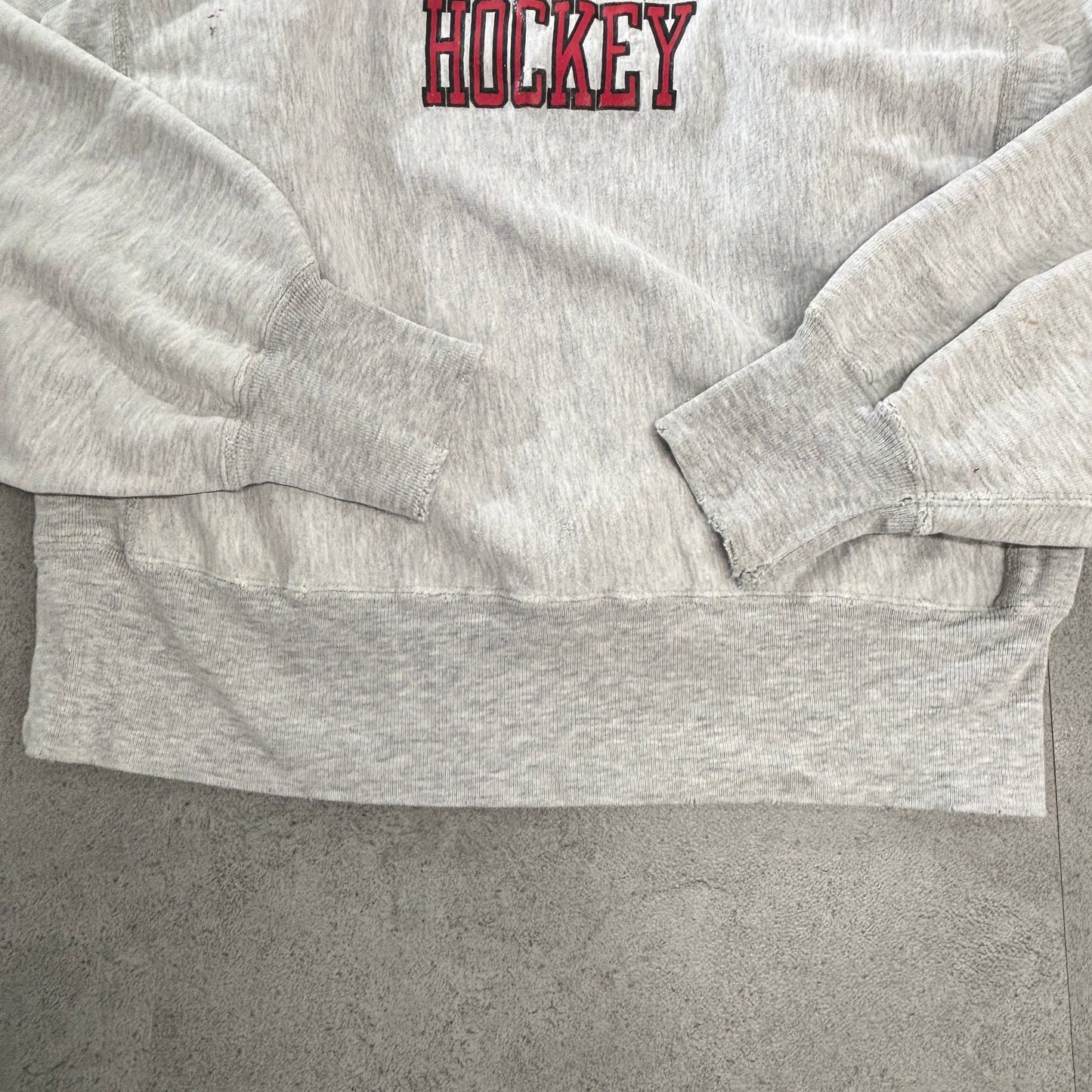 【USA製】Champion リバースウィーブ スウェット “ST. CLOUD STATE HOCKEY” XL 霜降りグレー　　　　　90s