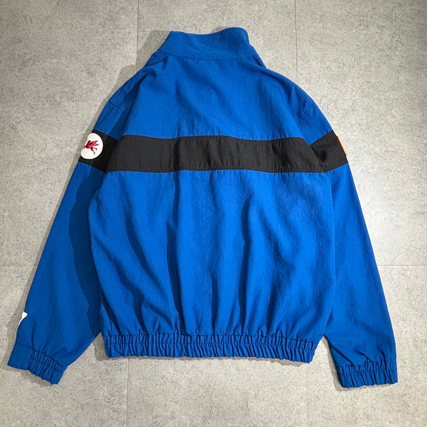 Workrite USA製 Mobil 刺繍ワッペン付き ワークジャケット ブルー×ブラック TALONジップ 90s