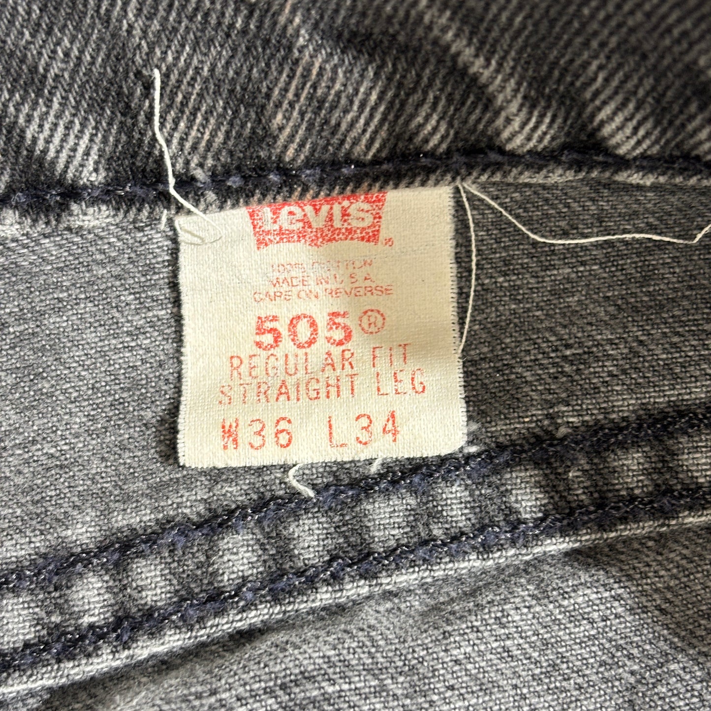 Levi’s 505 ブラックデニム W36 L34 USA製 90s リーバイス ストレート ジーンズ