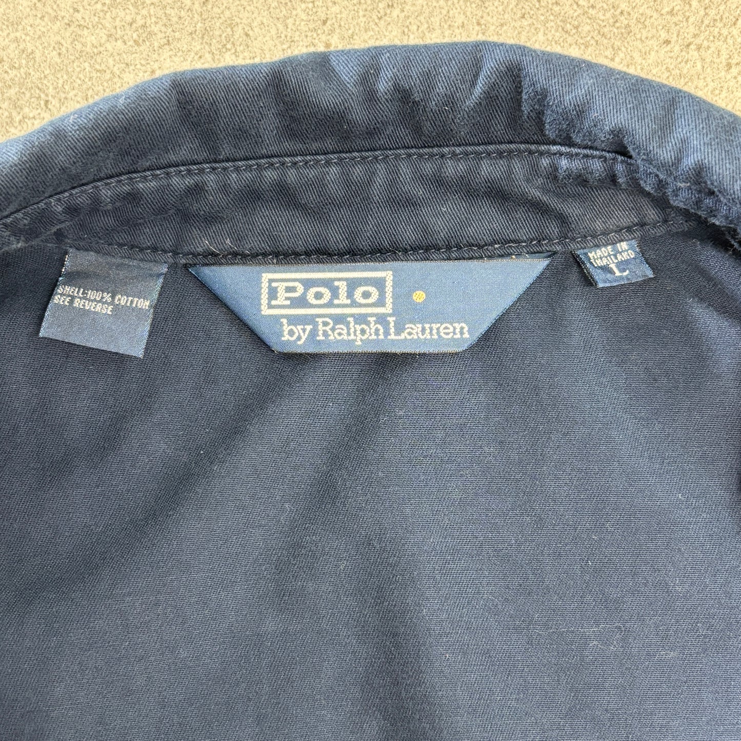 【Polo by Ralph Lauren】タイ製 スウィングトップ ハリントンジャケット ネイビー Lサイズ