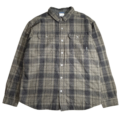Columbia チェック フランネルシャツ L ベトナム製 アウトドアシャツ グレー系