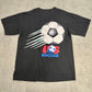 90s USA製 バックスバニー × US SOCCER ヴィンテージTシャツ ブラック Looney Tunes キャラクターT