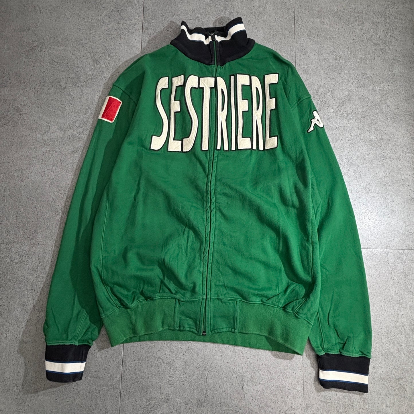 Kappa トラックジャケット グリーン SESTRIERE 刺繍ロゴ イタリア代表風 ポルトガル製 2000s