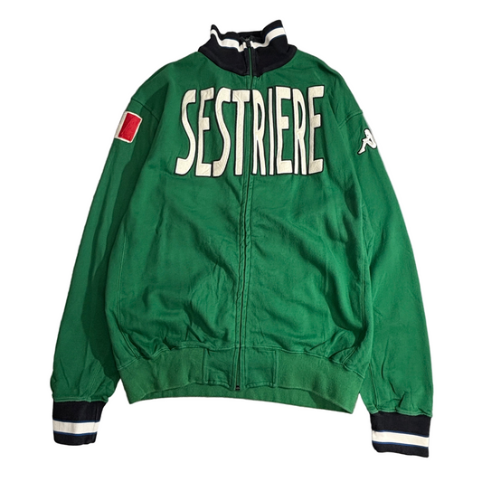 Kappa トラックジャケット グリーン SESTRIERE 刺繍ロゴ イタリア代表風 ポルトガル製 2000s