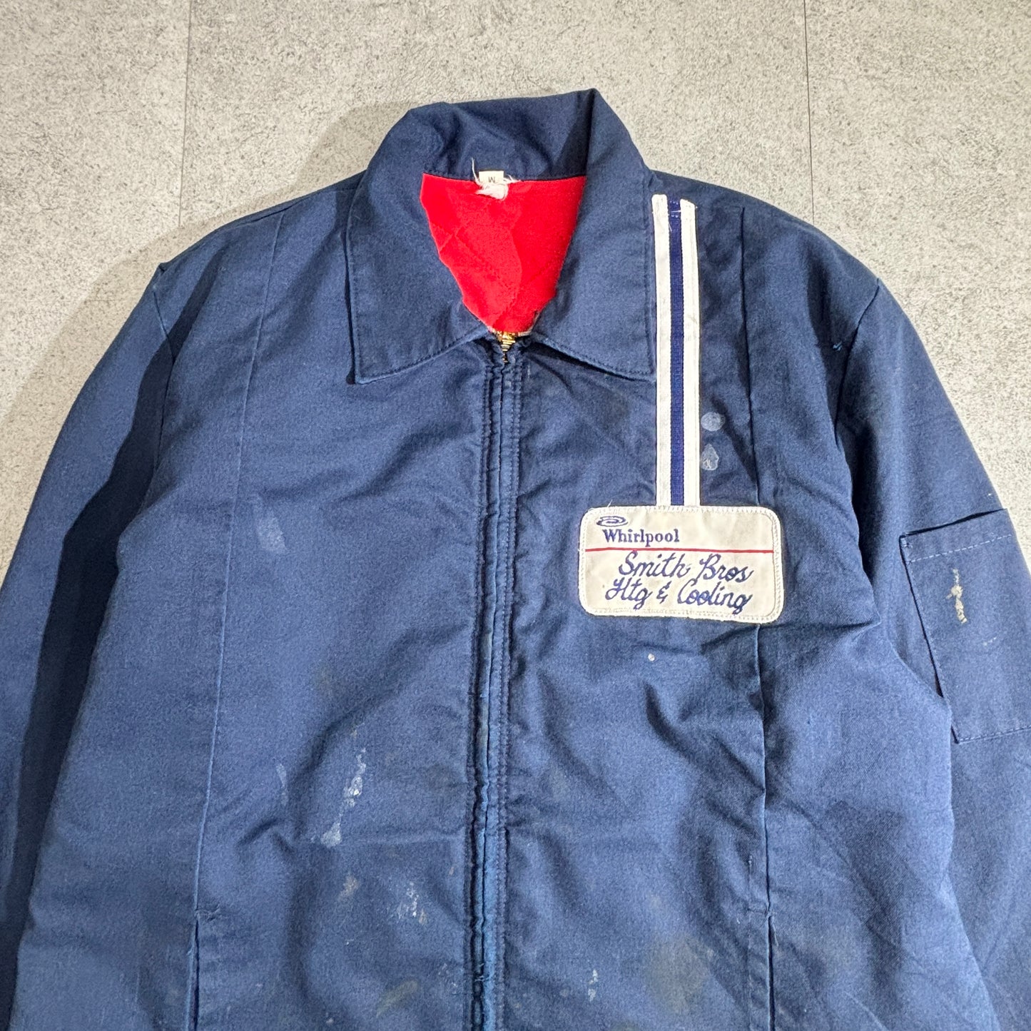 Red Kap USA製 ワークジャケット ネイビー TALONジップ Whirlpool SMITH BROS. 両面ロゴ 70s