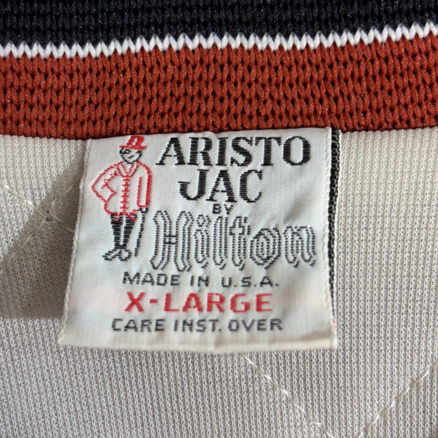 ARISTO JAC by Hilton サテンスタジャン Made in U.S.A. ブラウンオレンジ XL 90s ヴィンテージ