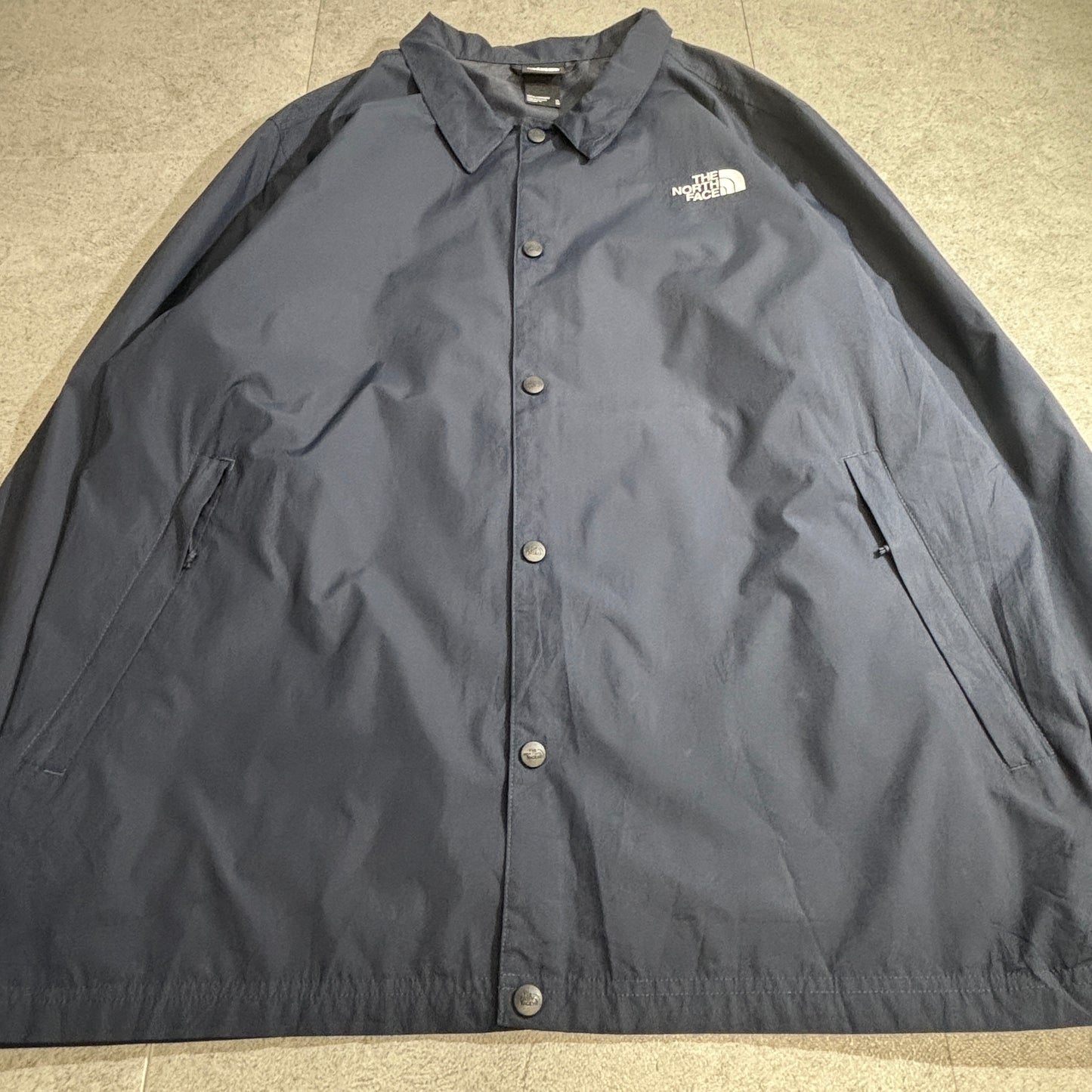 THE NORTH FACE ノースフェイス コーチジャケット ネイビー XL バックロゴ WINDWALL 防風ナイロン