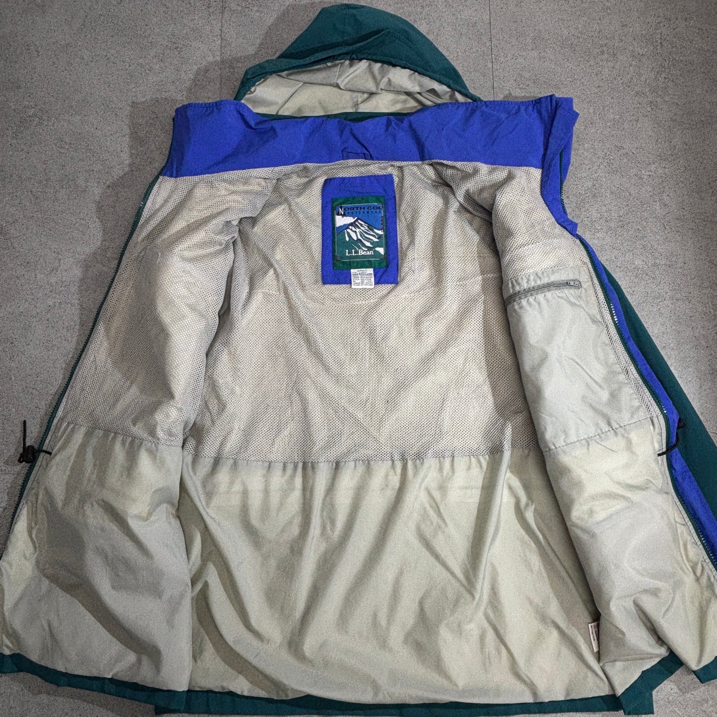 90s L.L.Bean “NORTH COL” ナイロン マウンテンパーカ ティール系 ウィメンズL（ユニセックス◎）香港製