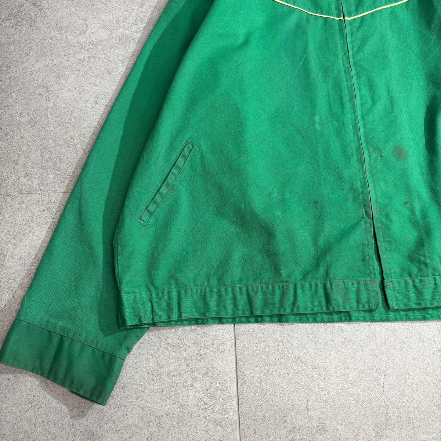 PROTEXALL × John Deere 企業ロゴ 刺繍 ワークジャケット 70s〜80s USA製 TALONジップ IOWA IMPLEMENT INC. グリーン