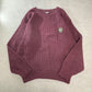 90s CHEMISE LACOSTE ラコステ クラシック クルーネック ウールニット／バーガンディ／ワニワッペン