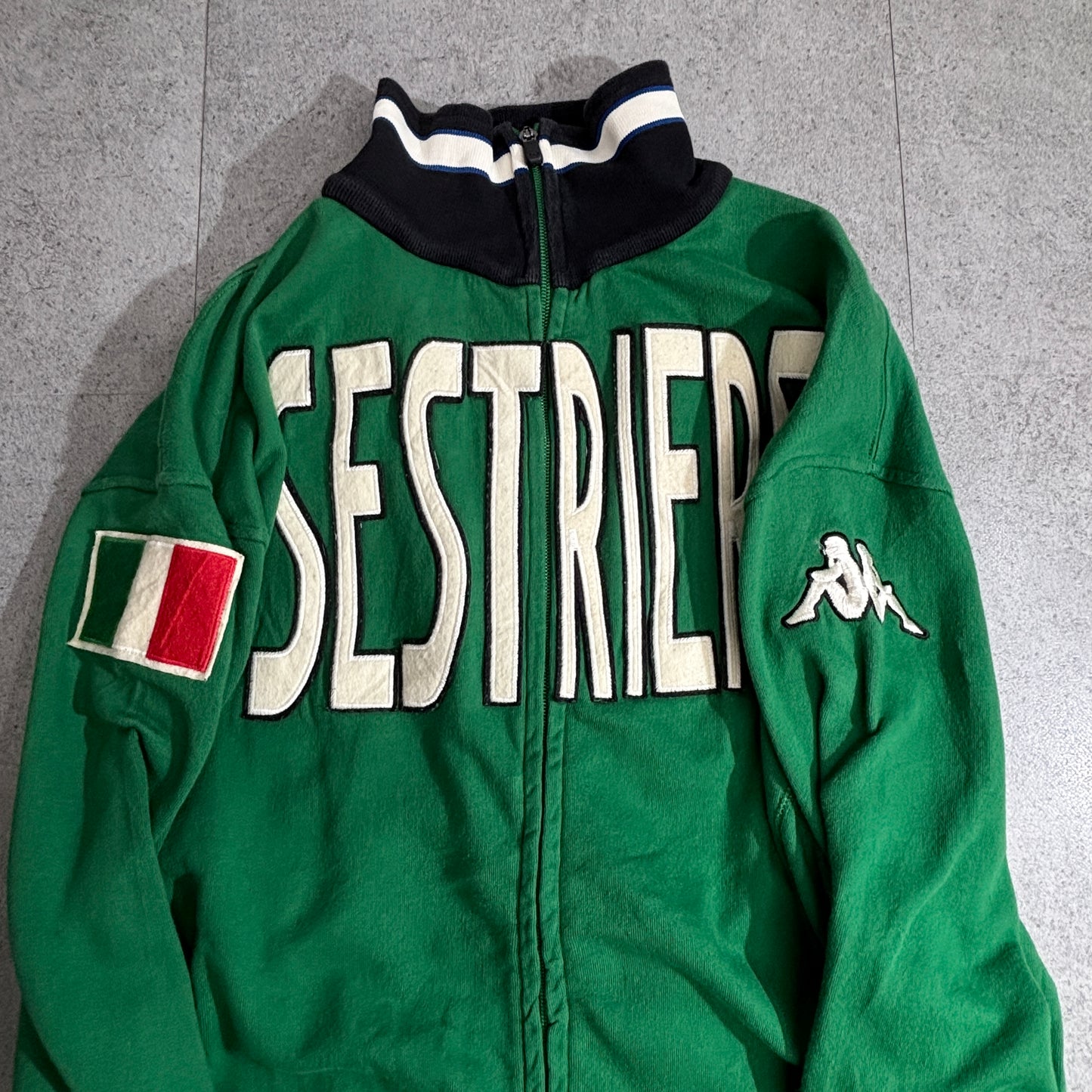 Kappa トラックジャケット グリーン SESTRIERE 刺繍ロゴ イタリア代表風 ポルトガル製 2000s