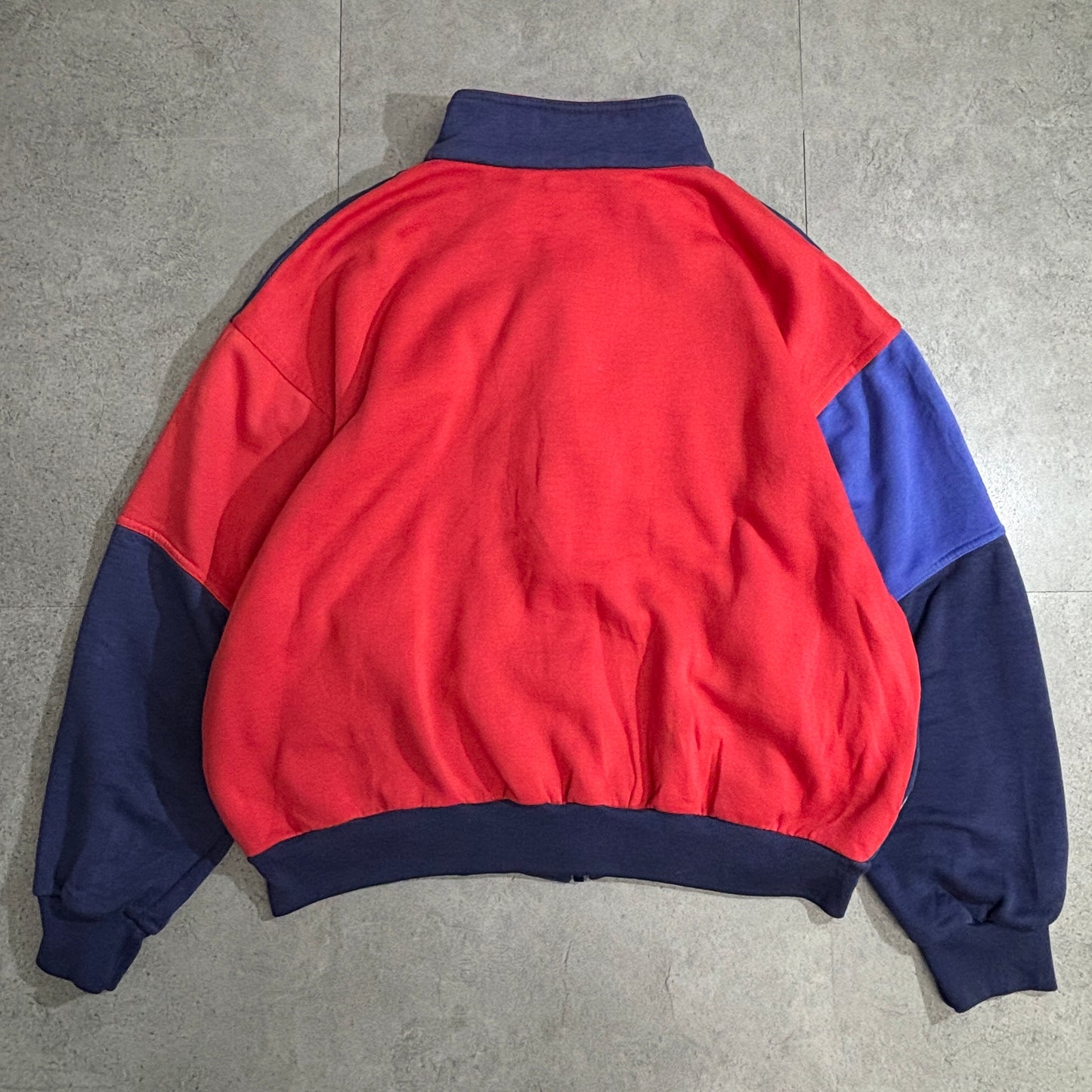 【90s NIKE】ヴィンテージ トラックジャケット ネイビー×レッド 切替デザイン スウェット素材 スポーツミックス ナイキ