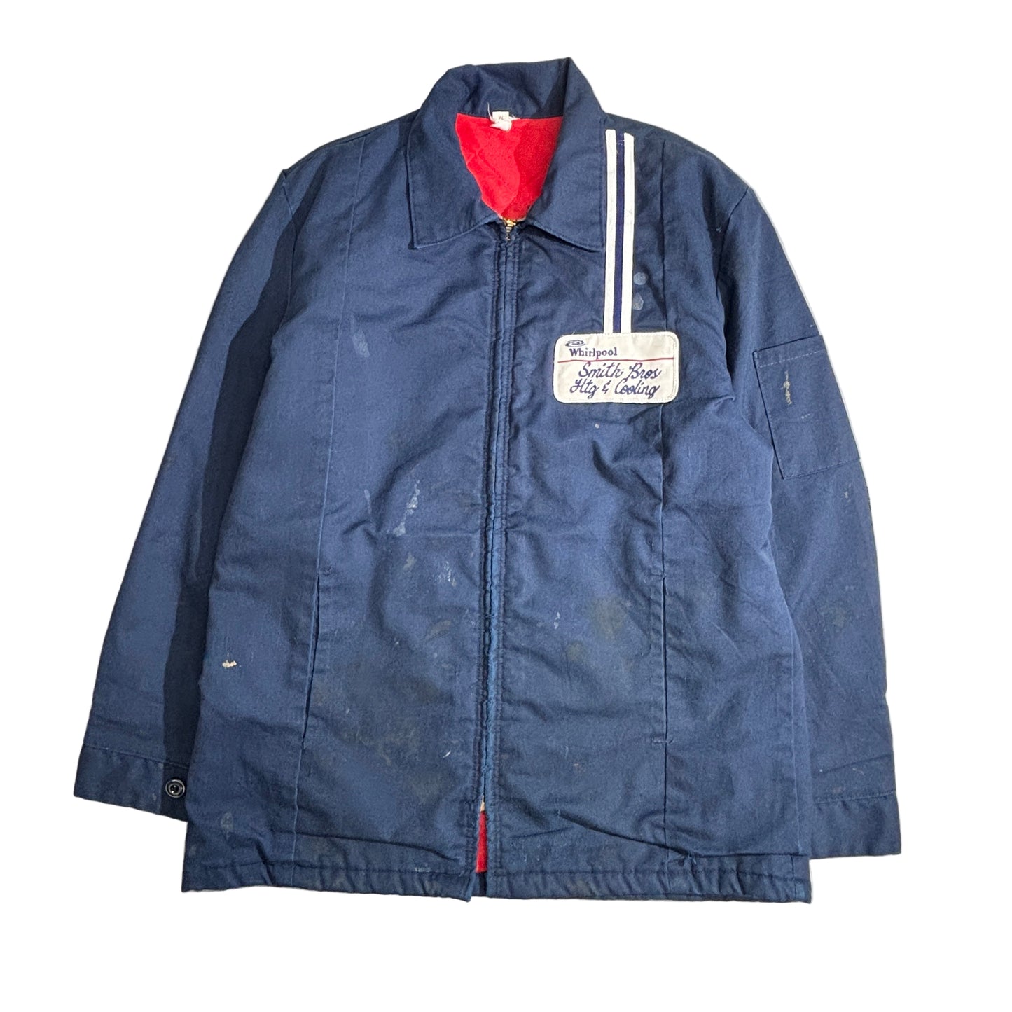 Red Kap USA製 ワークジャケット ネイビー TALONジップ Whirlpool SMITH BROS. 両面ロゴ 70s