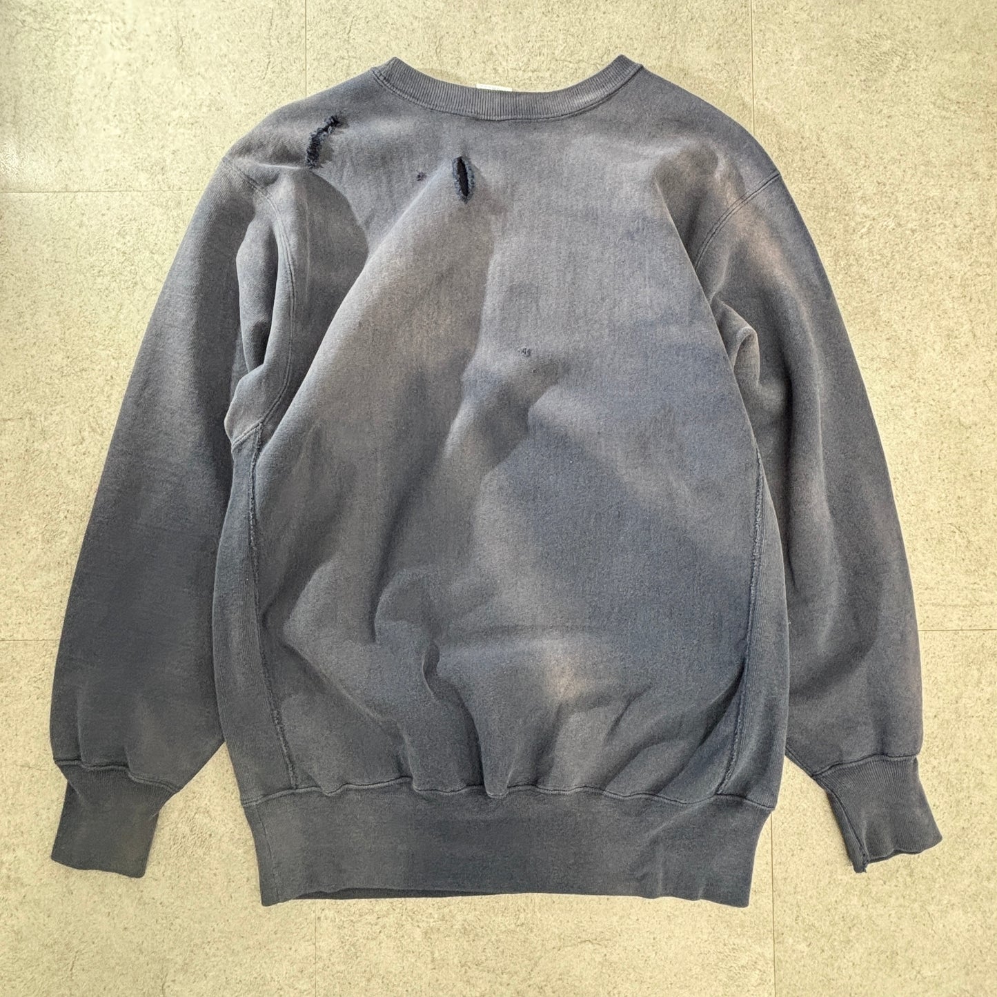 【90s USA製】Champion Reverse Weave スウェット XL 紺×イエロー ノートルダム大学 フットボール リバースウィーブ　フェード