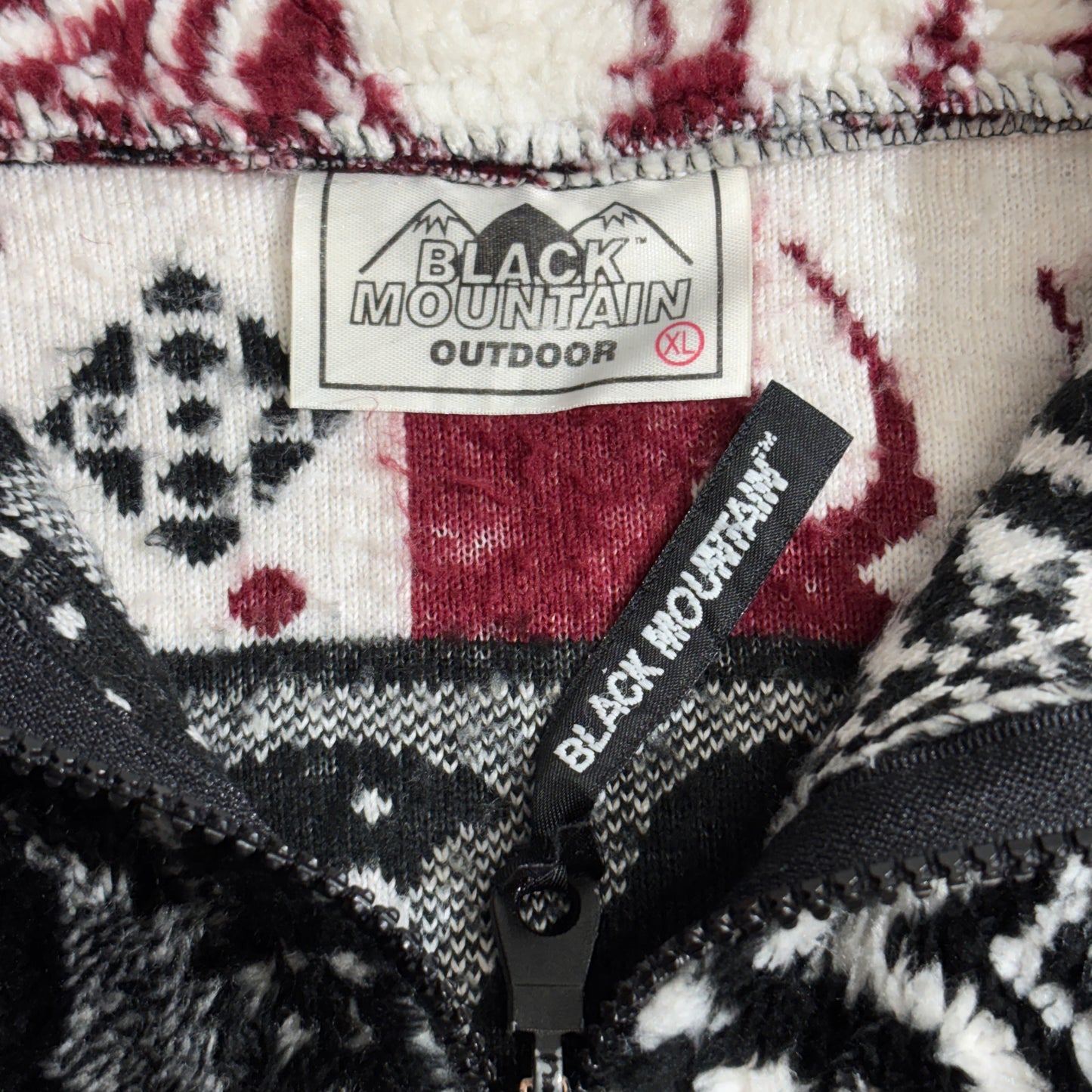 BLACK MOUNTAIN OUTDOOR 総柄フリースジャケット XL USA製 ノルディックアニマル 90s