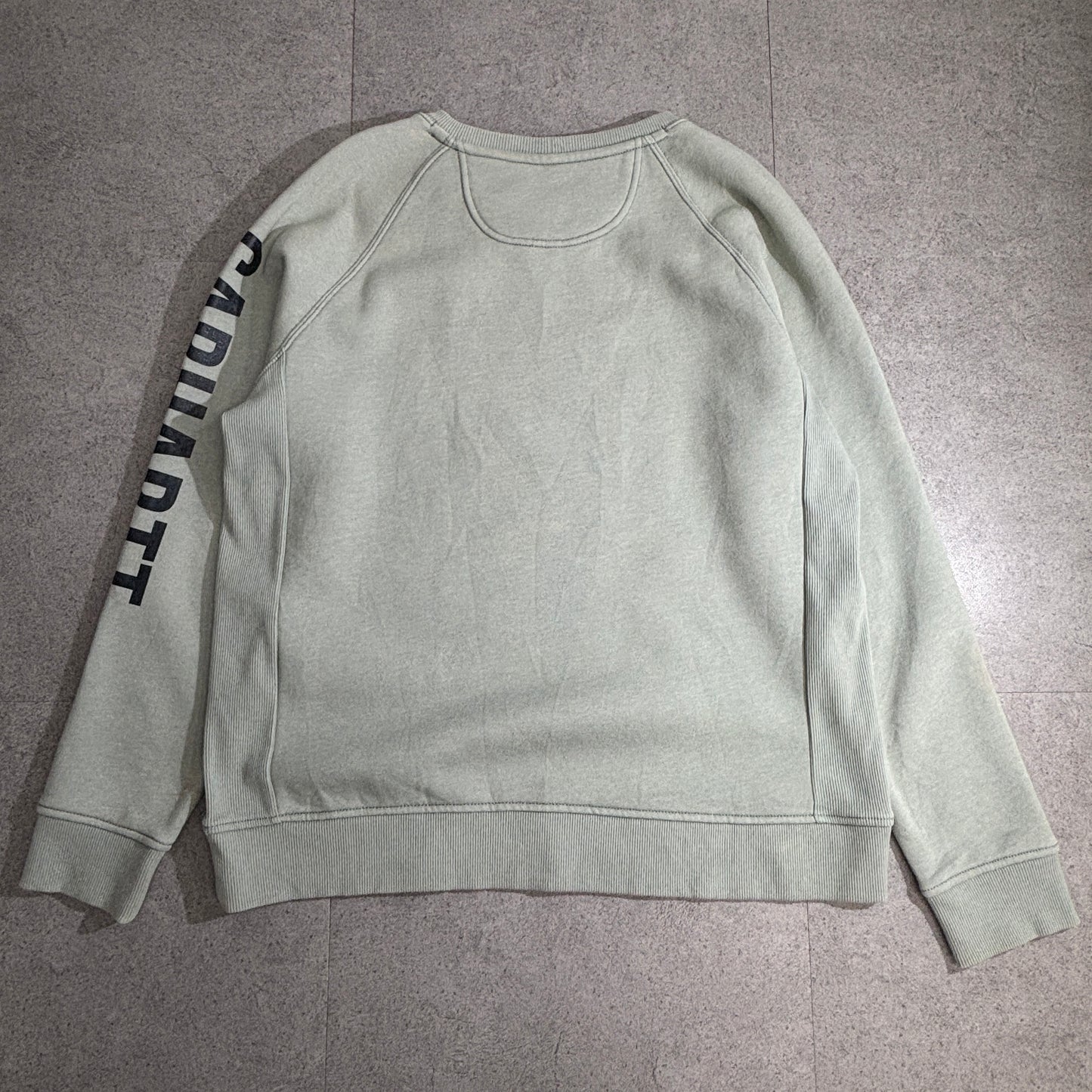 Carhartt カーハート 袖ロゴ ラグランスウェット トレーナー くすみミントグリーン XL(16/18) RELAXED FIT ベトナム製 古着